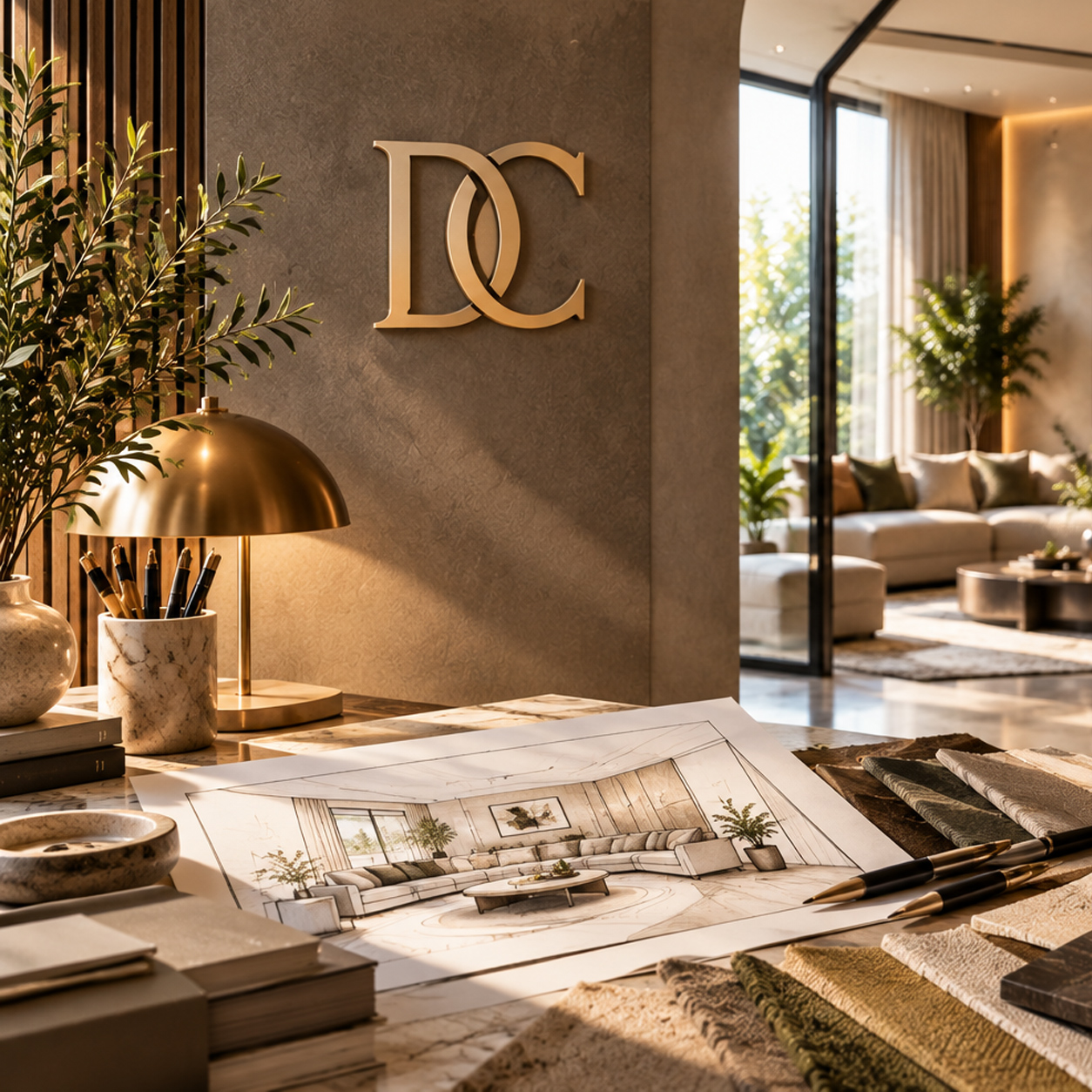 Divine Creations styled living room with artwork